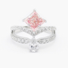 Pink Princess Cut Diamond Ring