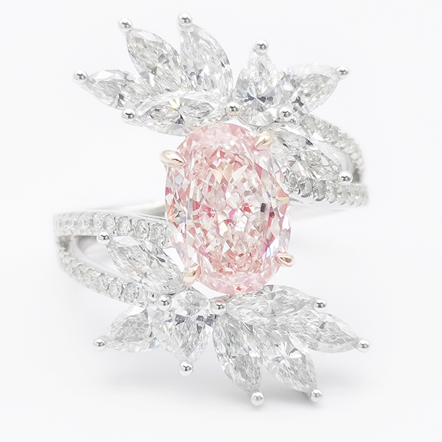 Pink Oval Diamond Ring