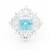 Blue Princess Square Diamond Ring