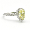 Yellow Pear Shaped Diamond Ring