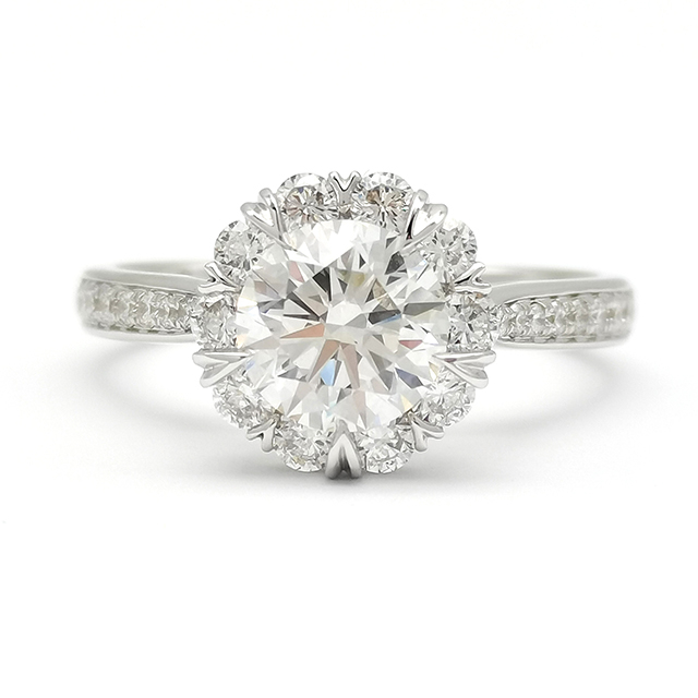 Diamond Ring with Diamond Surround