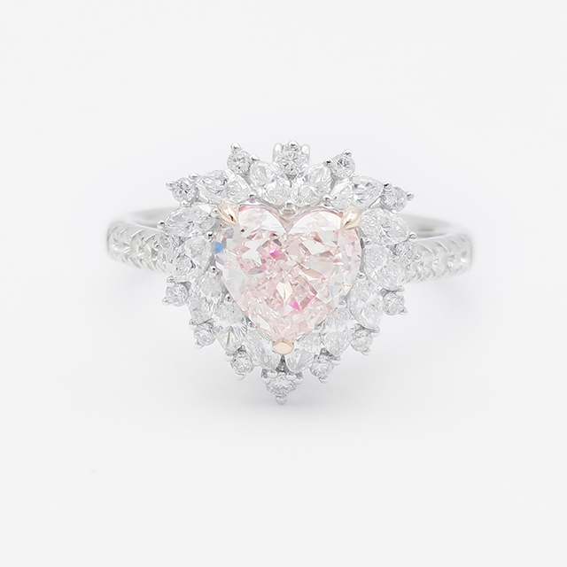 Pink Heart Diamond Ring