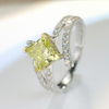 Yellow Princess Square Diamond Ring