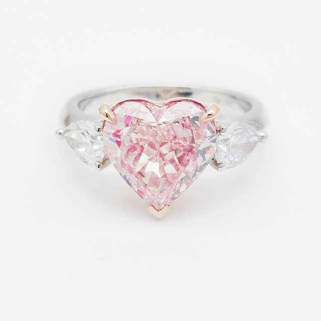 Pink Heart Diamond Ring