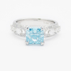Blue Cushion Diamond Ring