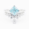 Blue Cushion Diamond Ring