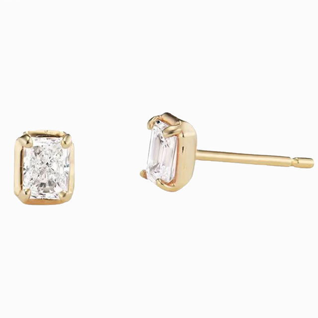 18K Rose Gold Classic Four-claw Earrings