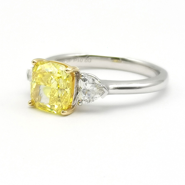 Yellow Padded Diamond Ring