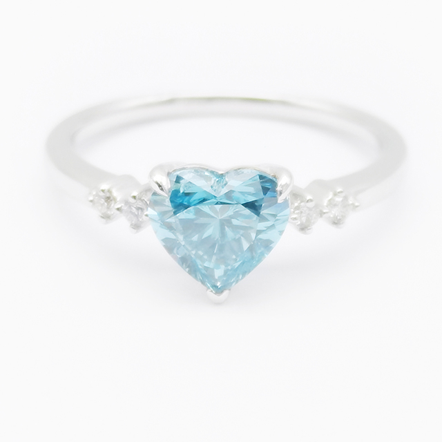 Blue Heart Diamond Ring