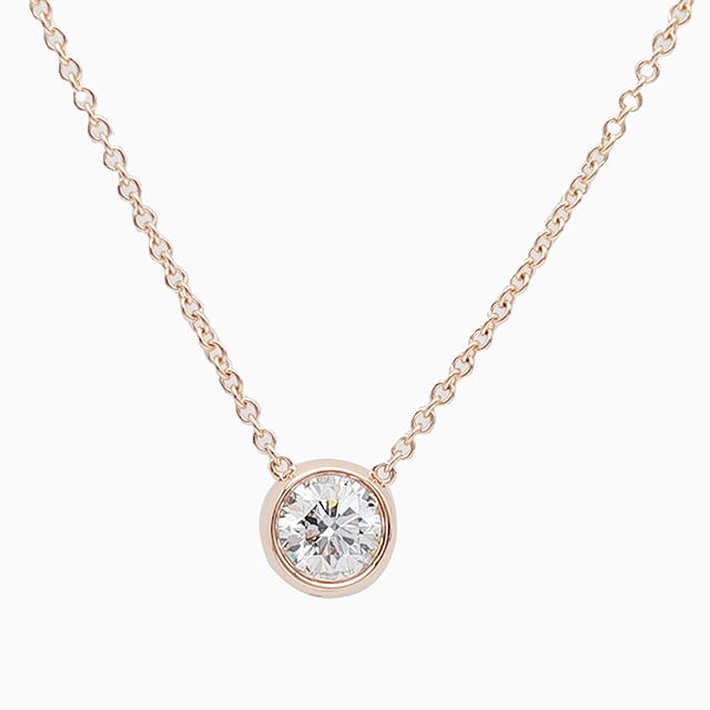 18K Rose Gold Bubble Diamond Necklace