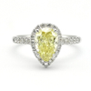 Yellow Pear Shaped Diamond Ring