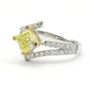 Yellow Princess Square Diamond Ring