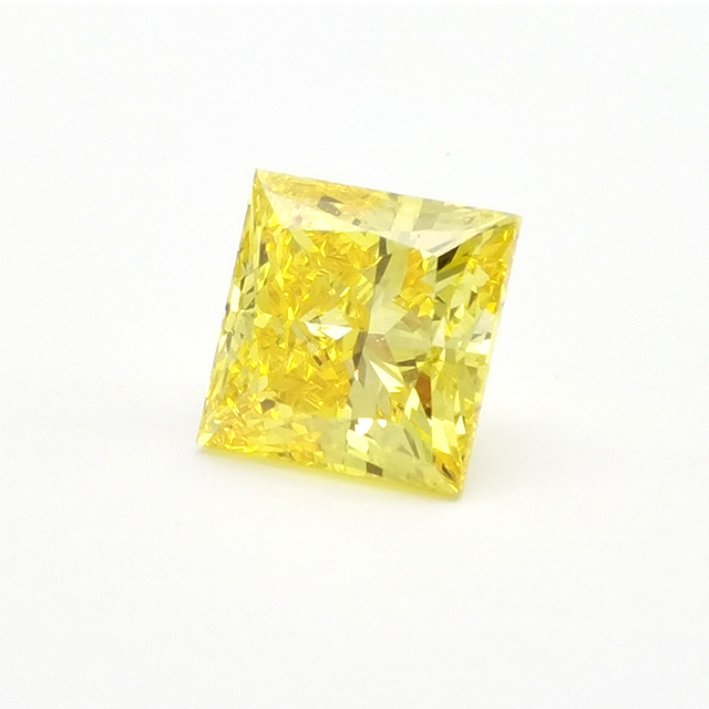 CVD yellow prince cut diamond