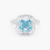 Blue Cushion Diamond Ring