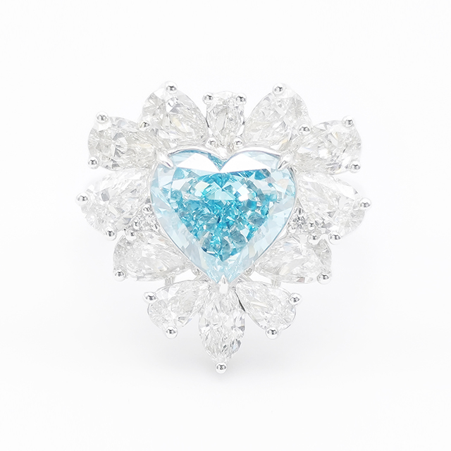 Blue Heart Diamond Ring
