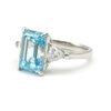 Blue Emerald Diamond Ring