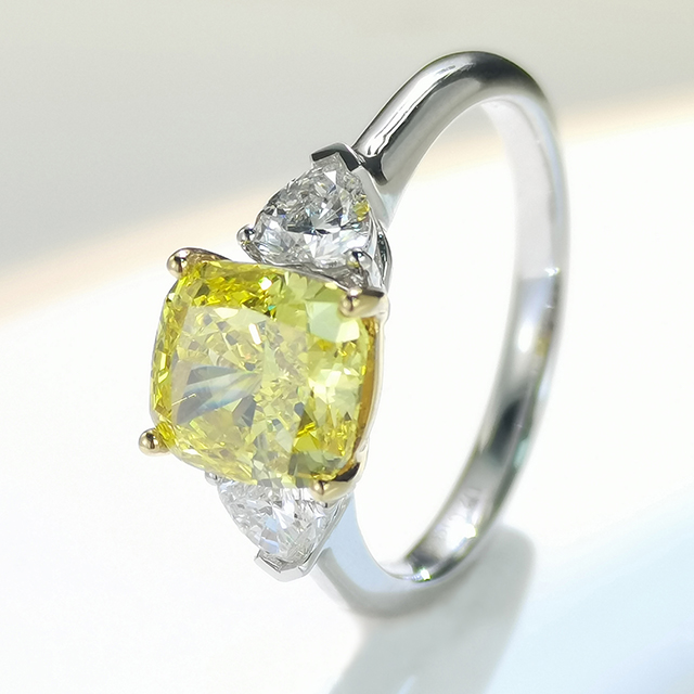 Yellow Padded Diamond Ring