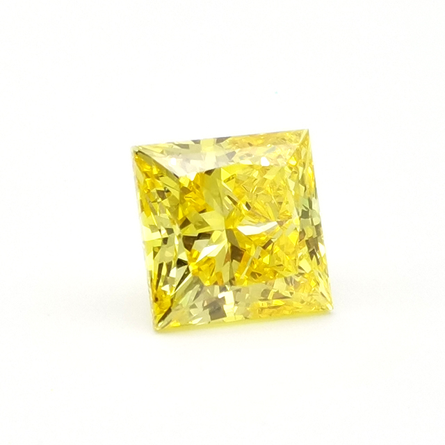CVD yellow prince cut diamond
