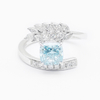 Blue Cushion Diamond Ring