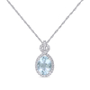 Blue Oval Diamond Necklace