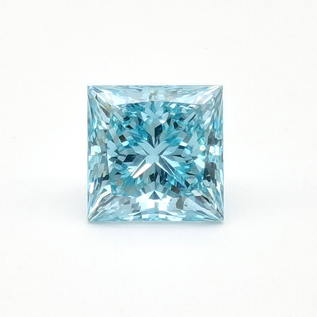 CVD Blue Princess Cut Diamond