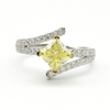 Yellow Princess Square Diamond Ring