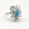 Blue Droplet Diamond Alien Mix Diamond Ring