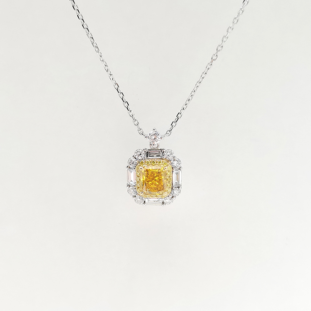 Yellow Cushion Necklace