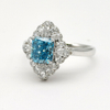 Blue Radian Diamond Ring