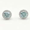 Blue Round Diamond Studded Earrings