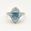 Blue Radian Diamond Ring