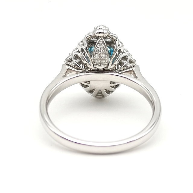 Blue Radian Diamond Ring
