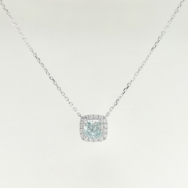 Blue Padded Diamond Necklace