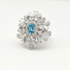 Blue Oval Diamond Set Ring