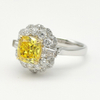 Yellow Cushion Shaped Diamond Ring