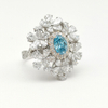 Blue Oval Diamond Set Ring