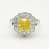 Yellow Cushion Shaped Diamond Ring