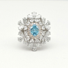 Blue Oval Diamond Set Ring